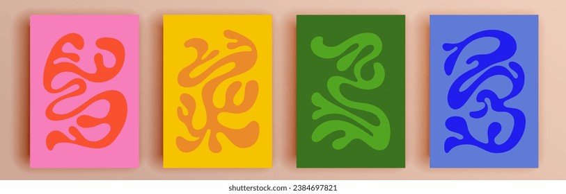 Modern abstract covers set, minimal covers design. Colorful geometric background, vector illustration.