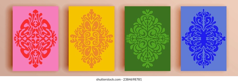 Modern abstract covers set, minimal covers design. Colorful geometric background, vector illustration.
