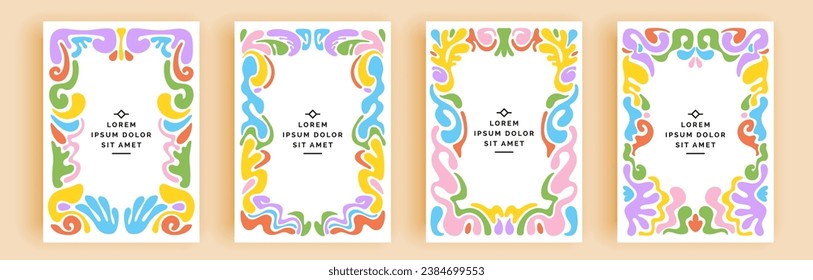 Modern abstract covers set, minimal covers design. Colorful geometric background, vector illustration.