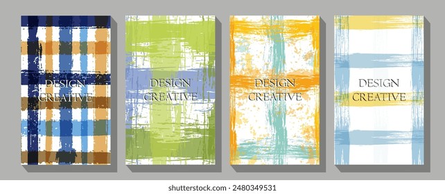 Modern abstract covers set, minimal covers design.   Trendy style poster set for wall decoration, interior, wallpaper, banner.