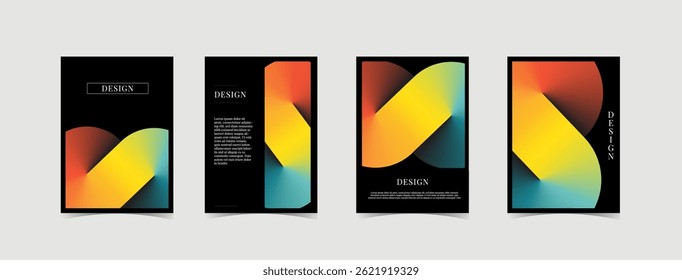Modern abstract covers set, minimal covers design. Colorful retro vintage geometric background, vector illustration.
