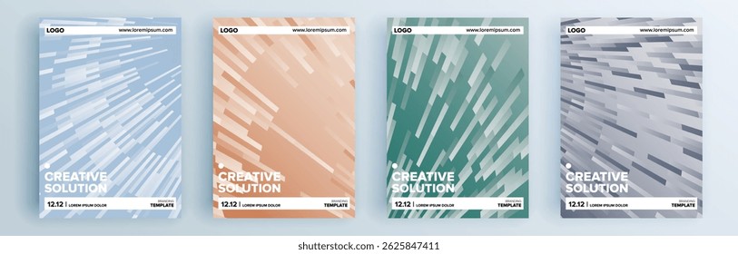 Conjunto de cubiertas abstractas modernas, diseño de cubiertas mínimas. Fondo geométrico colorido, Ilustración vectorial.