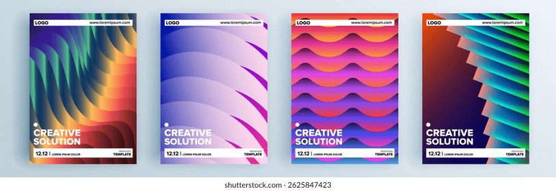 Moderno abstrato cobre conjunto, design de capas mínimas. Fundo geométrico colorido, ilustração vetorial.