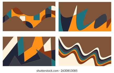 Modern abstract covers set, minimal covers design. Colorful geometric background, vector illustration.