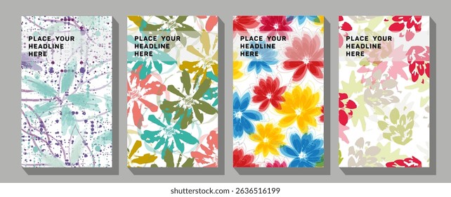 Modern abstract covers set, minimal covers design.  Set of vector illustrations. Engraving, pencil style. 