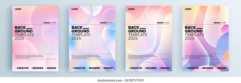 Moderno abstrato cobre conjunto, design de capas mínimas. Fundo geométrico colorido, ilustração vetorial.

