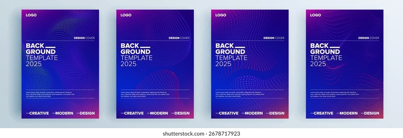 Conjunto de cubiertas abstractas modernas, diseño de cubiertas mínimas. Fondo geométrico colorido, Ilustración vectorial.

