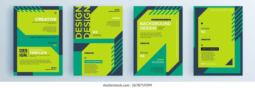 Conjunto de cubiertas abstractas modernas, diseño de cubiertas mínimas. Fondo geométrico colorido, Ilustración vectorial.

