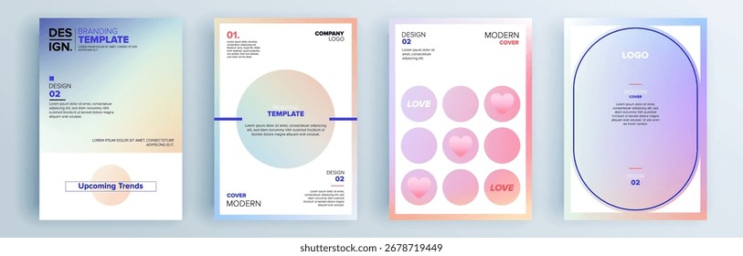 Modern abstract covers set, minimal covers design. Colorful geometric background, vector illustration.

