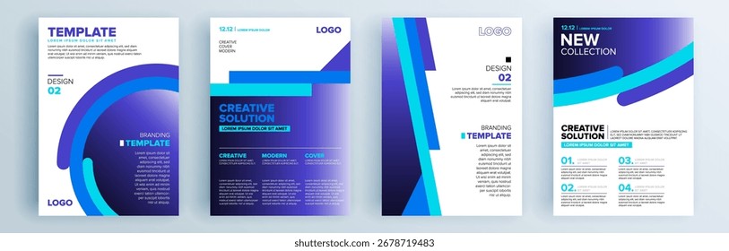 Conjunto de cubiertas abstractas modernas, diseño de cubiertas mínimas. Fondo geométrico colorido, Ilustración vectorial.

