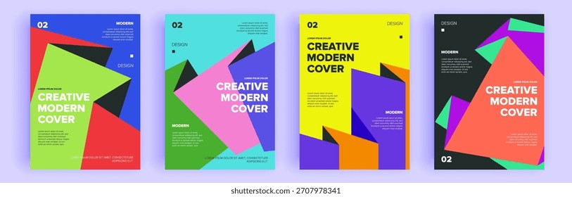 Modern abstract covers set, minimal covers design. Colorful geometric background, vector illustration.


