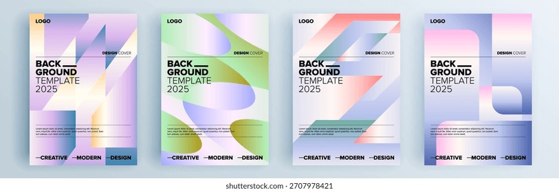 Conjunto de cubiertas abstractas modernas, diseño de cubiertas mínimas. Fondo geométrico colorido, Ilustración vectorial.

