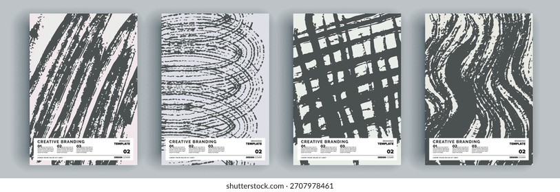 Conjunto de cubiertas abstractas modernas, diseño de cubiertas mínimas. Fondo geométrico colorido, Ilustración vectorial.

