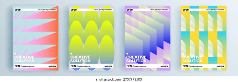 Modern abstract covers set, minimal covers design. Colorful geometric background, vector illustration.

