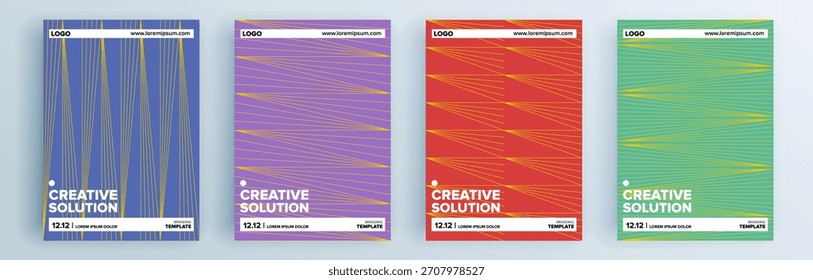 Conjunto de cubiertas abstractas modernas, diseño de cubiertas mínimas. Fondo geométrico colorido, Ilustración vectorial.

