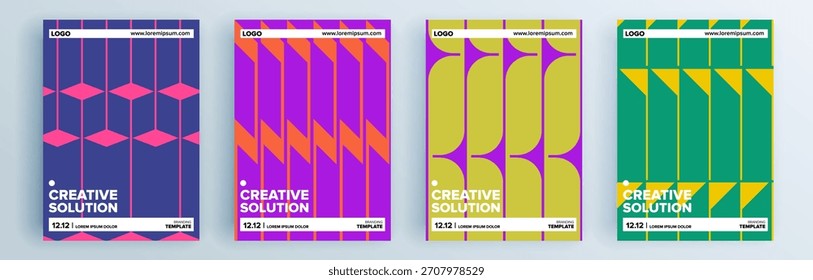 Modern abstract covers set, minimal covers design. Colorful geometric background, vector illustration.

