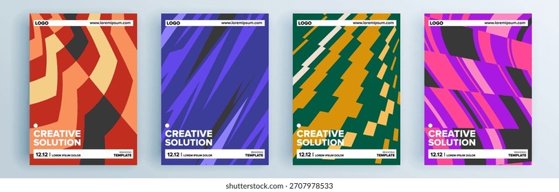 Modern abstract covers set, minimal covers design. Colorful geometric background, vector illustration.

