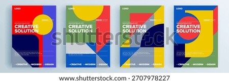 Modern abstract covers set, minimal covers design. Colorful geometric background, vector illustration.
