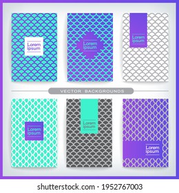 Modern abstract covers set, Abstract pattern texture book brochure poster cover template vector set, Minimal covers design. Colorful geometric background, vector illustration.
