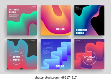 Modern abstract covers set. Abstract shapes composition. Futuristic minimal design. Eps10