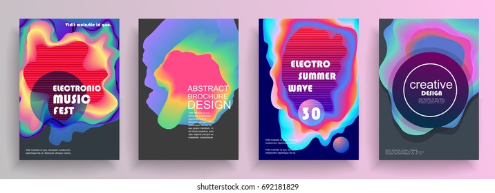 Modern abstract covers set. Abstract shapes composition. Futuristic minimal design. Eps10