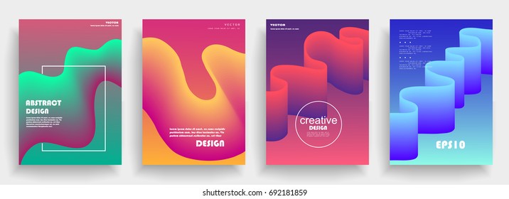 Modern abstract covers set. Abstract shapes composition. Futuristic minimal design. Eps10