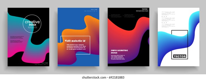 Modern abstract covers set. Abstract shapes composition. Futuristic minimal design. Eps10