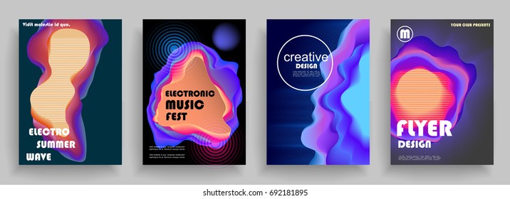 Modern abstract covers set. Abstract shapes composition. Futuristic minimal design. Eps10