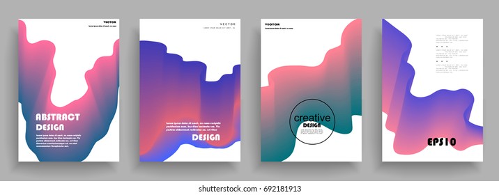 Conjunto de capas abstratas modernas. Composição de formas abstratas. Design minimalista futurista. EPS10