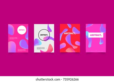 Modern abstract covers set. Abstract shapes composition. Futuristic minimal design.