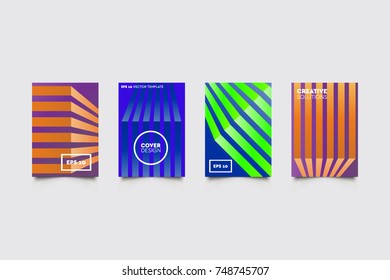 Modern abstract covers set. Abstract shapes composition. Futuristic minimal design.