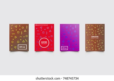 Modern abstract covers set. Abstract shapes composition. Futuristic minimal design.