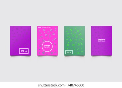 Modern abstract covers set. Abstract shapes composition. Futuristic minimal design.