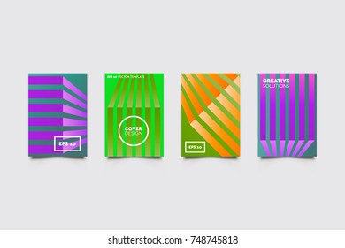 Modern abstract covers set. Abstract shapes composition. Futuristic minimal design.
