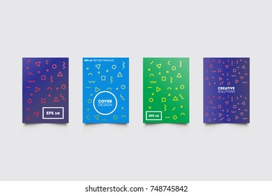 Modern abstract covers set. Abstract shapes composition. Futuristic minimal design.
