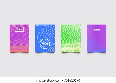 Modern abstract covers set. Abstract shapes composition. Futuristic minimal design.