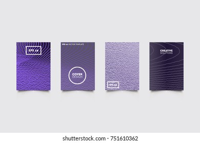 Modern abstract covers set. Abstract shapes composition. Futuristic minimal design.