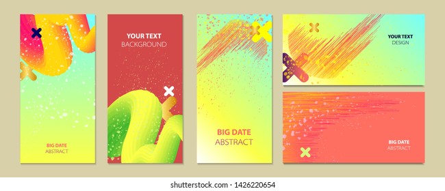 Modern abstract covers set summer banners. Gradient shapes composition vector design