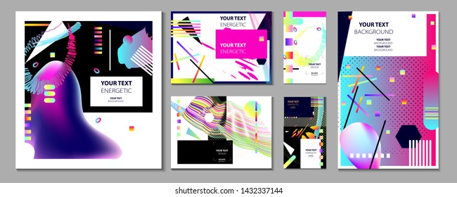 Modern abstract covers set summer banners. Gradient shapes different design styles of backgrounds for flyer cards