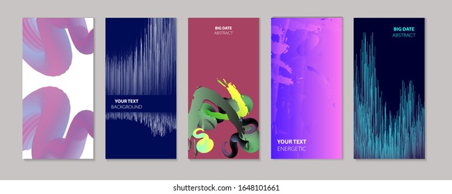 Modern abstract covers set summer banners. Gradient shapes composition vector design