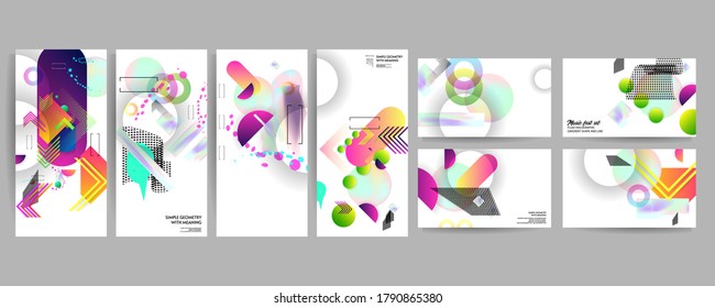 Modern abstract covers set texture foil pearl shades. Cool gradient shapes composition, vector covers design eps 10