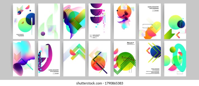 Modern abstract covers set texture foil pearl shades. Cool gradient shapes composition, vector covers design eps 10