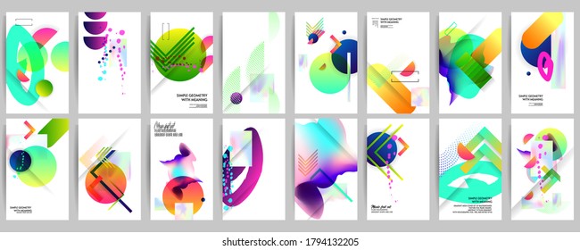 Modern abstract covers set texture foil pearl shades. Cool gradient shapes composition, vector covers design eps 10