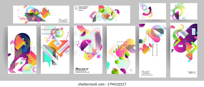 Modern abstract covers set texture foil pearl shades. Cool gradient shapes composition, vector covers design eps 10