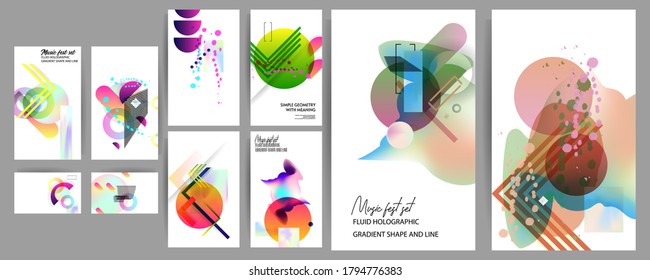 Modern abstract covers set texture foil pearl shades. Cool gradient shapes composition, vector covers design eps 10