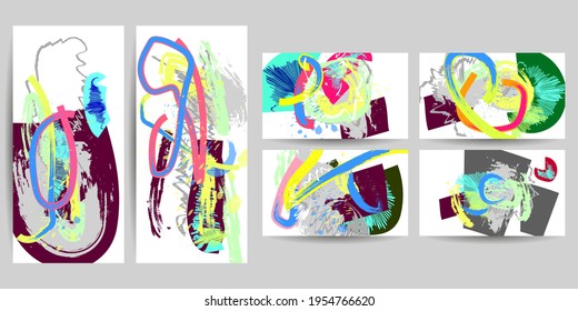 Cubiertas abstractas modernas de textura foil de verano colores de tendencia. Composición de formas de gradiente frío, cubiertas vectoriales de diseño eps 10