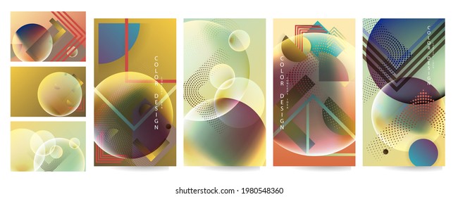 Modern abstract covers set texture foil pearl shades. Cool gradient shapes composition, vector covers design eps 10