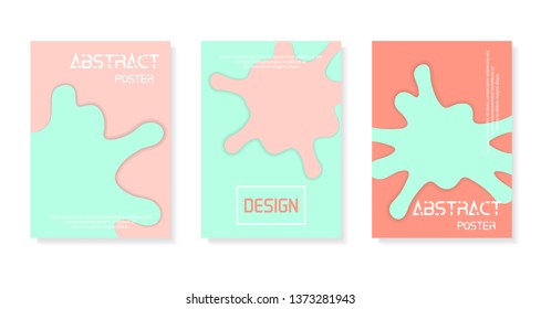 Modern abstract covers set. Vector posters of splash background.