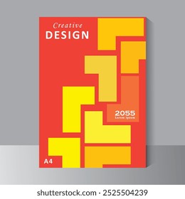 Modern abstract covers template vector design, A4 cover template con use for Brochure, Annual report, Magazine, Poster, Corporate Presentation, Portfolio, Flyer, infographic, orange and yellow color,