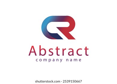 modern abstract cr logo design with geometric typography